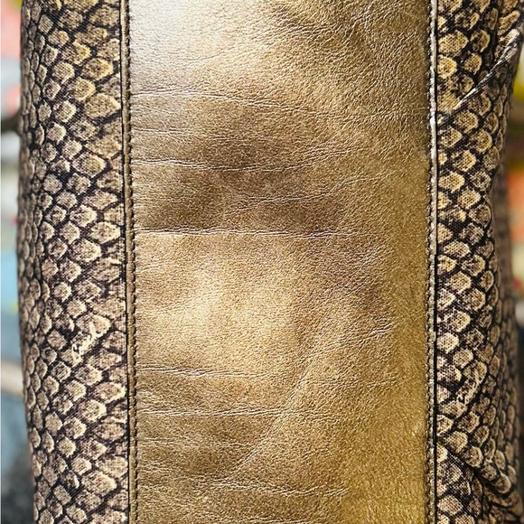 Coach Taylor Alexis Carryall Satchel Handbag F26034 Snake Print Gunmetal Grey - Picture 9 of 15